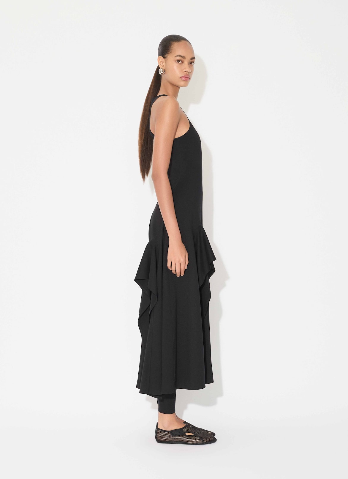 COMPACT JERSEY TECHNICAL DRESS ALAÏA BLACK COMPACT JERSEY TECHNICAL DRESS